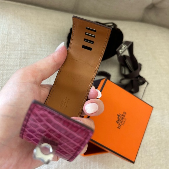 HERMES COLLIER DE CHIEN CROCODILE BRACELET NEW! - Picture 8 of 17